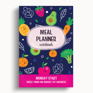 Meal Planner Notebook – Cute – Monday Start – 6″x9″