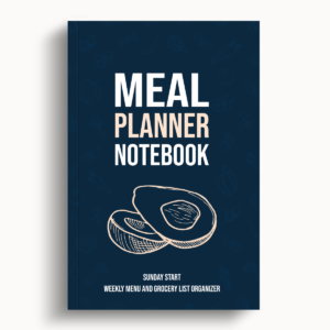 Meal Planner Notebook – Dark Blue – Sunday Start – 6″x9″